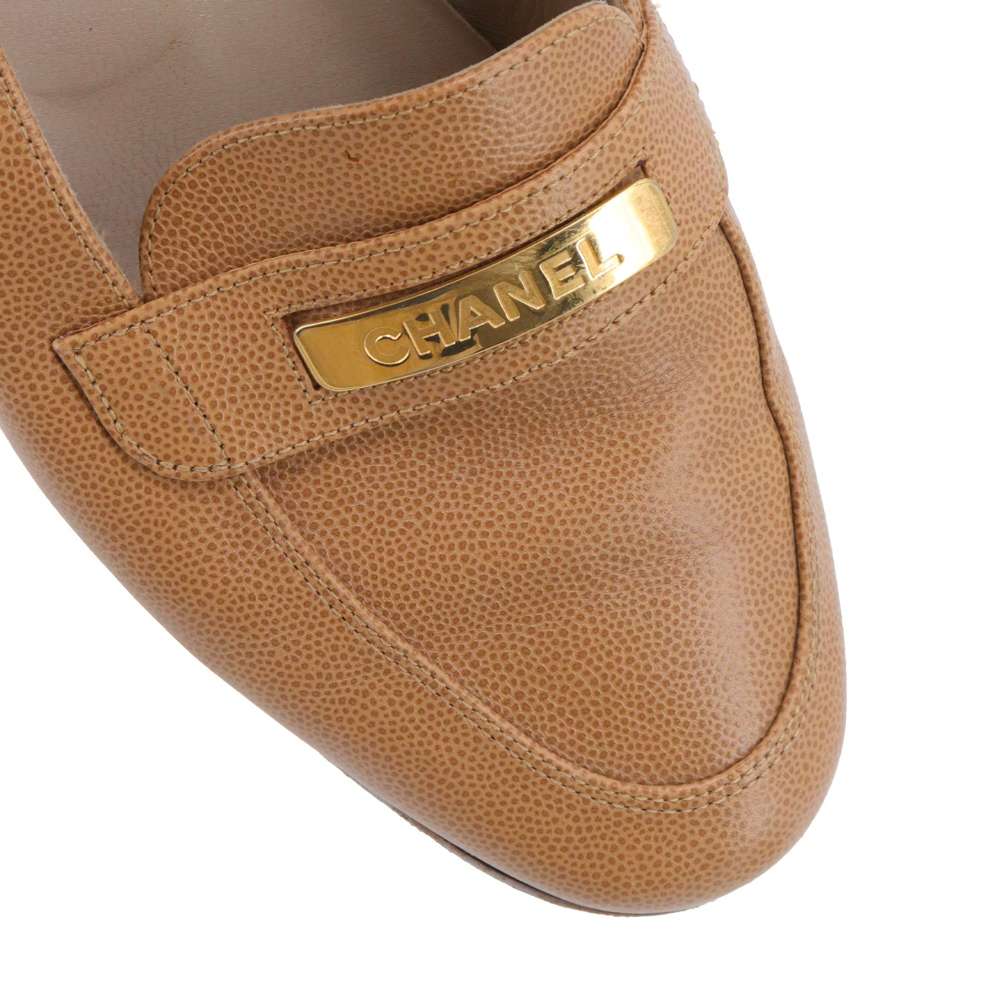 Chanel CHANEL - Chanel brown grained leather loafers (size 38) Size US 7 / IT 37 - 4 Thumbnail