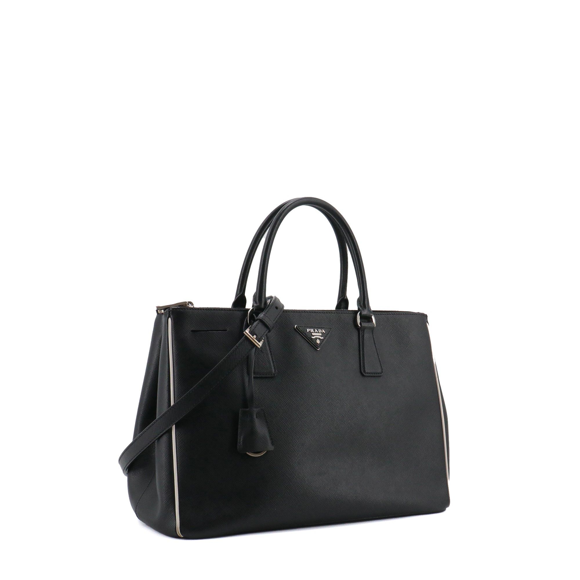 Prada PRADA - Prada Galleria handbag in black grained leather Size ONE SIZE - 2 Thumbnail