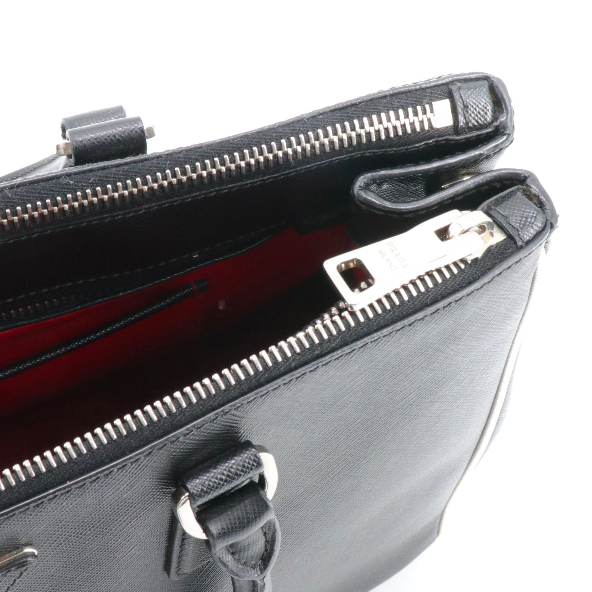 Prada PRADA - Prada Galleria handbag in black grained leather Size ONE SIZE - 10 Thumbnail