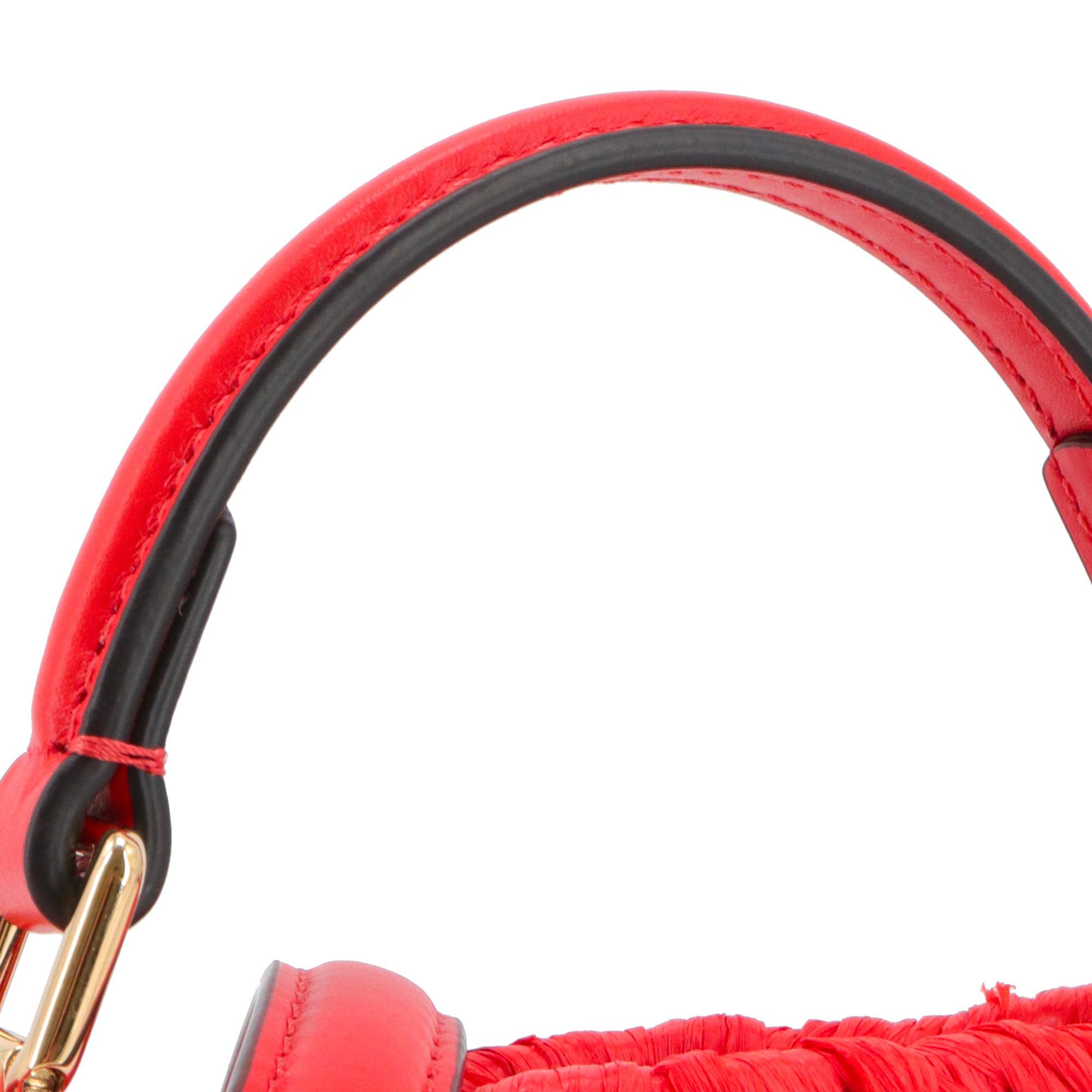 Fendi FENDI - Fendi Peekaboo Iseeu handbag in raffia and red leather Size ONE SIZE - 7 Thumbnail