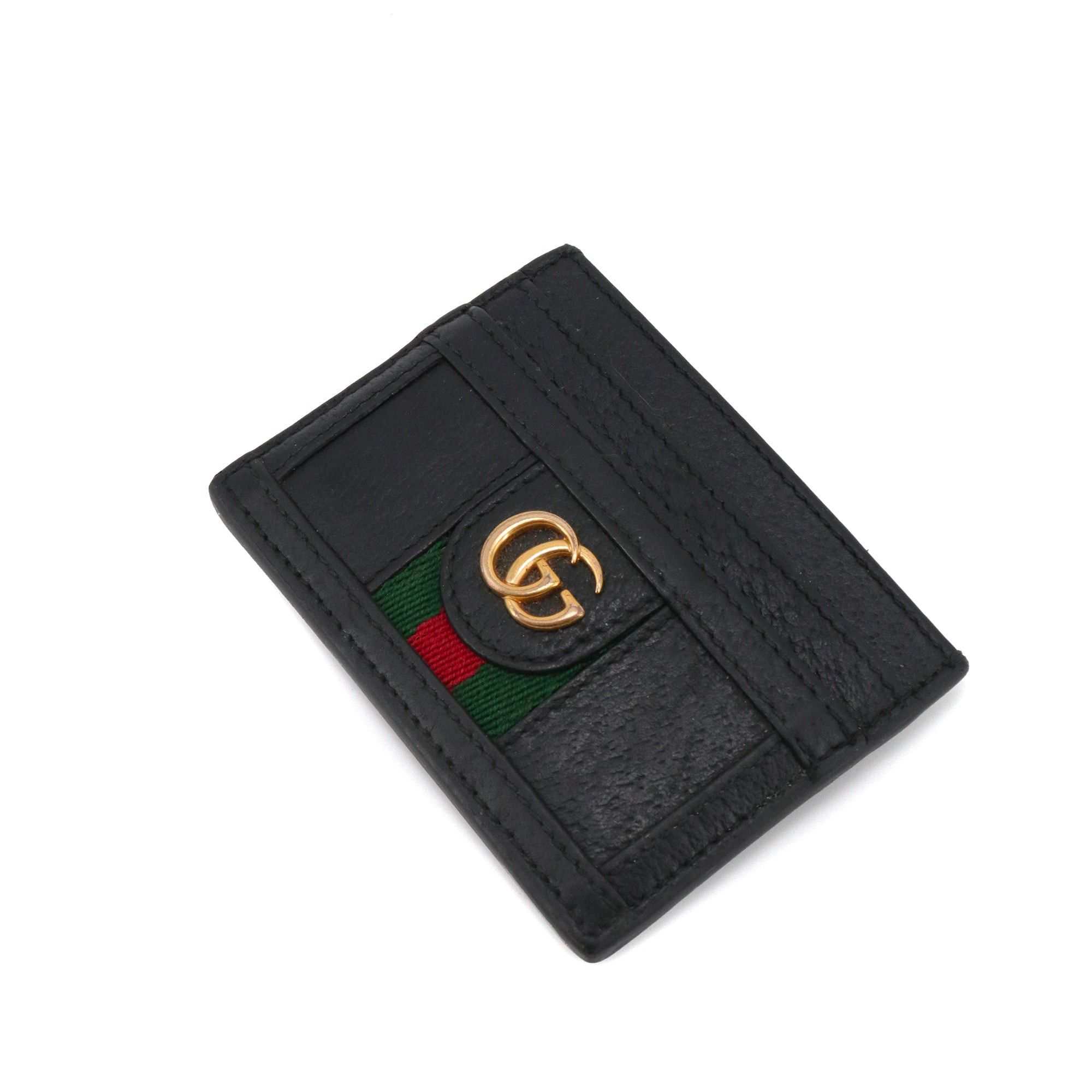 Gucci GUCCI - Gucci Ophidia card holder in black grained leather Size ONE SIZE - 4 Thumbnail