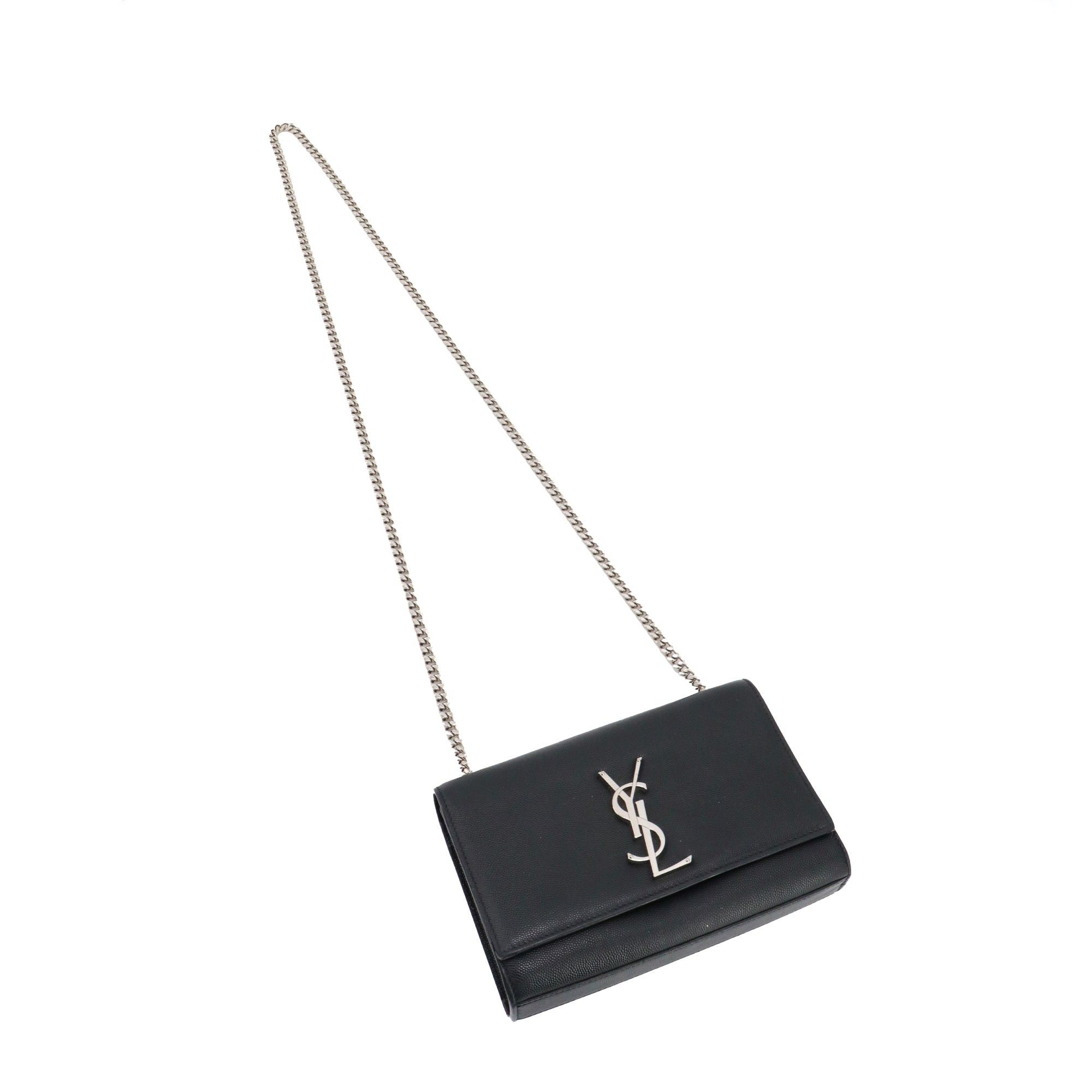 Saint Laurent Paris SAINT LAURENT - Saint Laurent Kate Small shoulder bag in black grained leather Size ONE SIZE - 5 Thumbnail