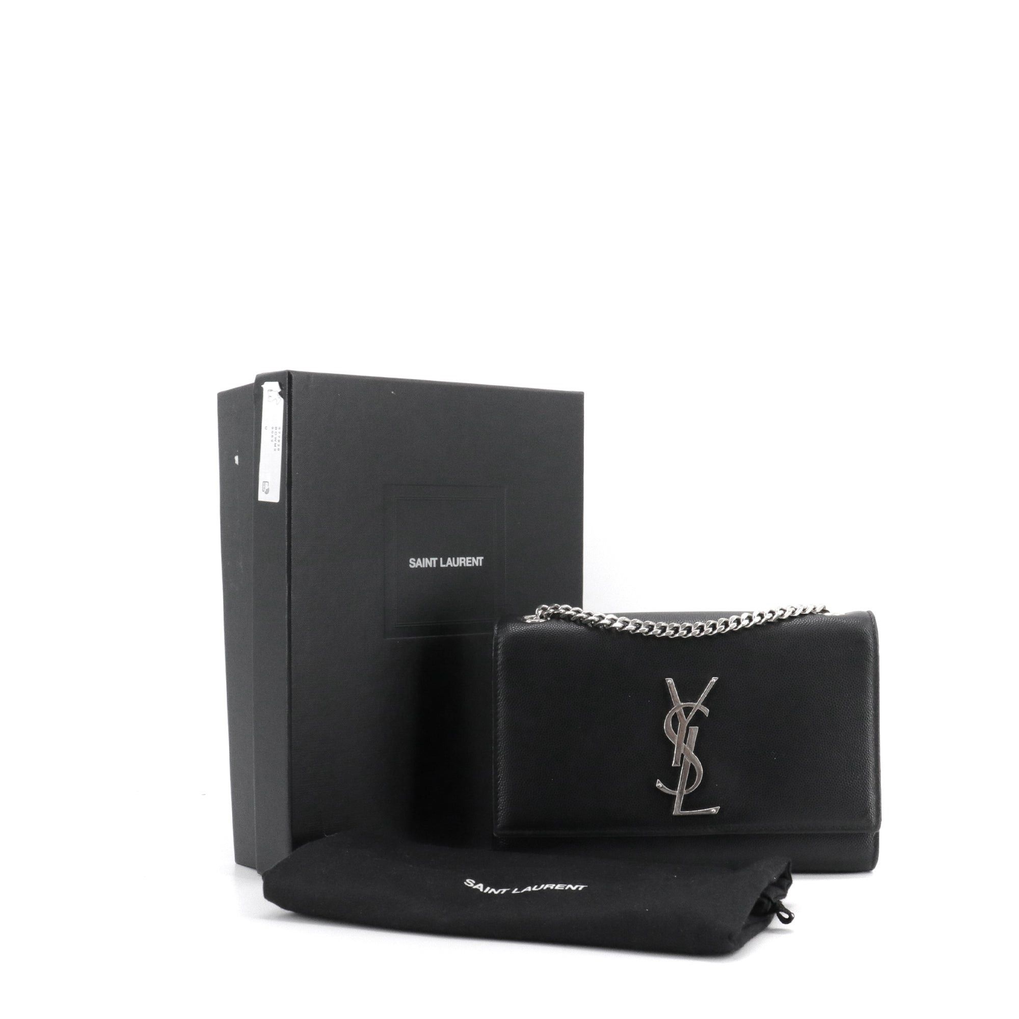 Saint Laurent Paris SAINT LAURENT - Saint Laurent Kate Small shoulder bag in black grained leather Size ONE SIZE - 11 Thumbnail