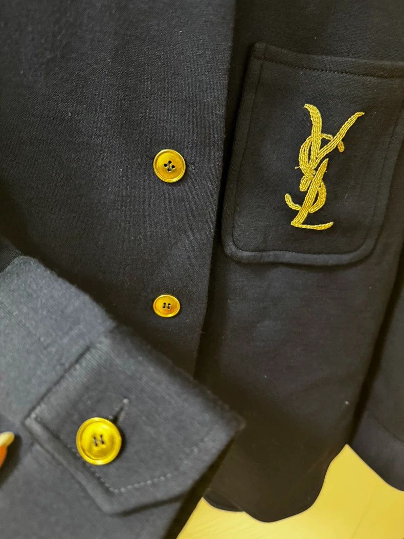Saint Laurent Paris Classic YSL Navy Wool Shirt Jacket Size US M / EU 48-50 / 2 - 6 Thumbnail