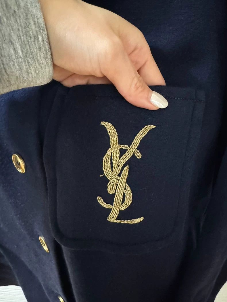 Saint Laurent Paris Classic YSL Navy Wool Shirt Jacket Size US M / EU 48-50 / 2 - 2 Thumbnail