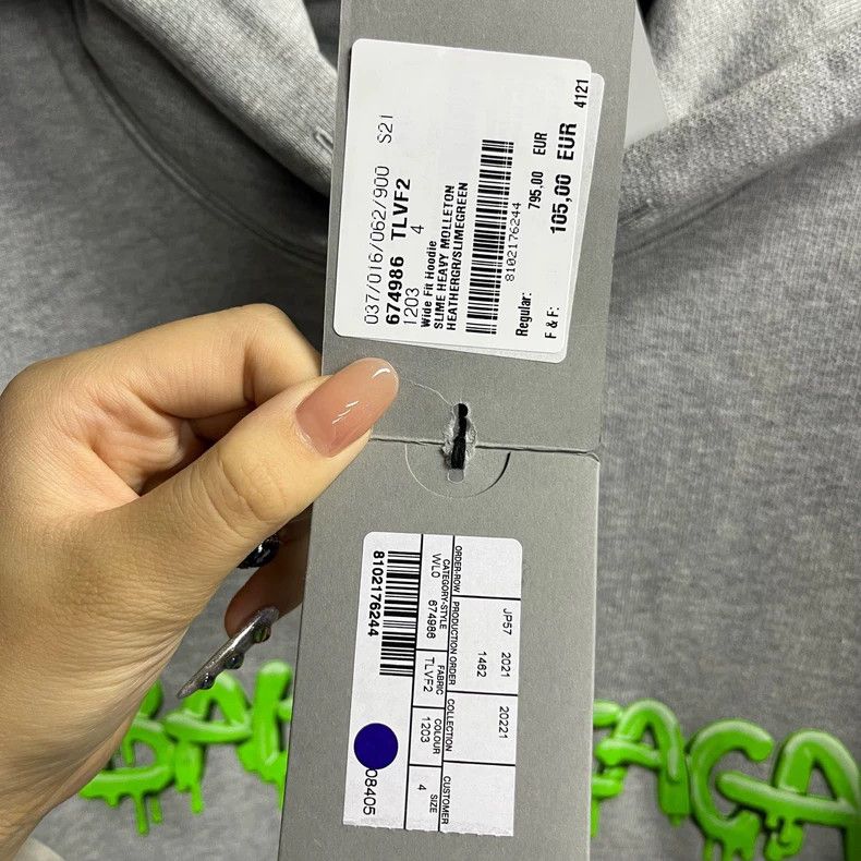 Balenciaga Grey Logo Hoodie with Drip Print Size US M / EU 48-50 / 2 - 6 Thumbnail