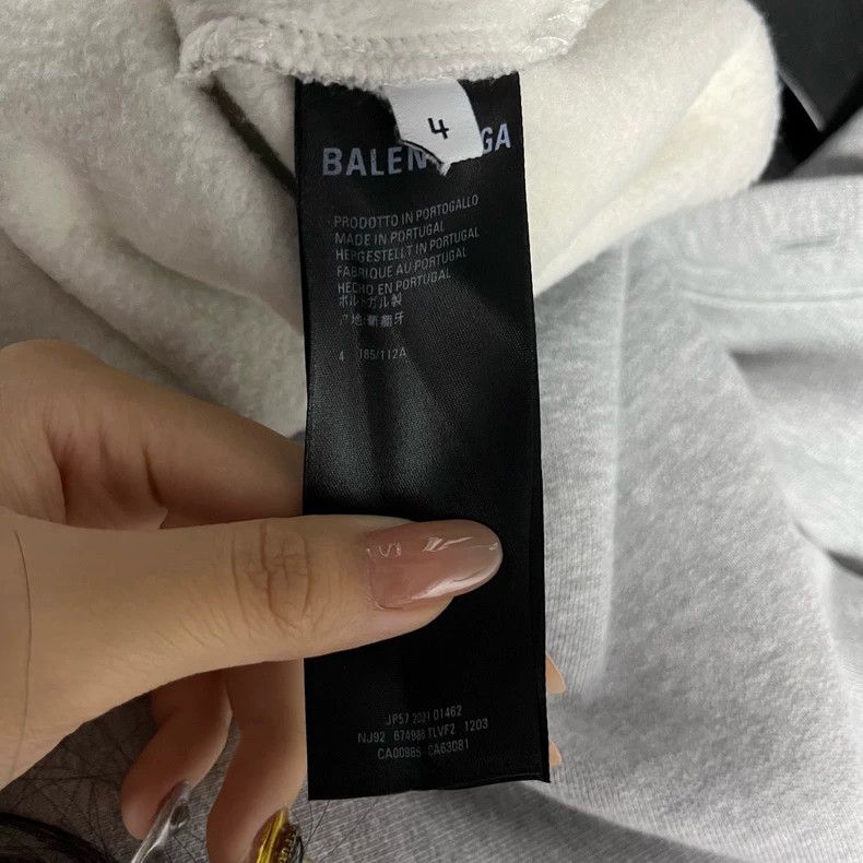 Balenciaga Grey Logo Hoodie with Drip Print Size US M / EU 48-50 / 2 - 7 Thumbnail