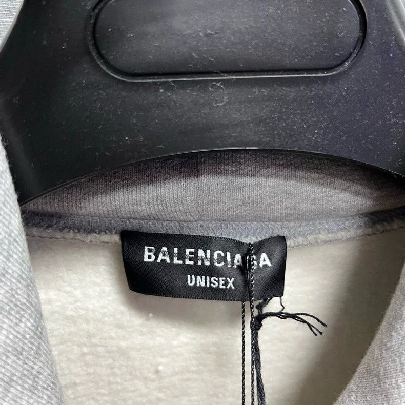 Balenciaga Grey Logo Hoodie with Drip Print Size US M / EU 48-50 / 2 - 3 Thumbnail