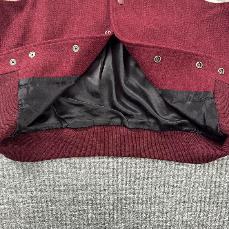 Saint Laurent Paris Stylish Burgundy Varsity Baseball Jacket Size US XL / EU 56 / 4 - 6 Thumbnail