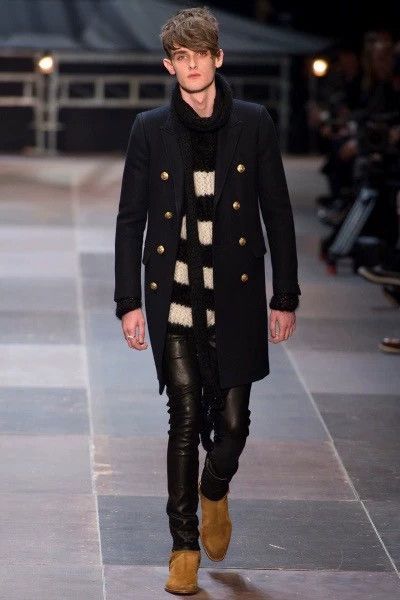 Saint Laurent Paris Saint Laurent Paris Navy Long Coat Size US XL / EU 56 / 4 - 9 Thumbnail