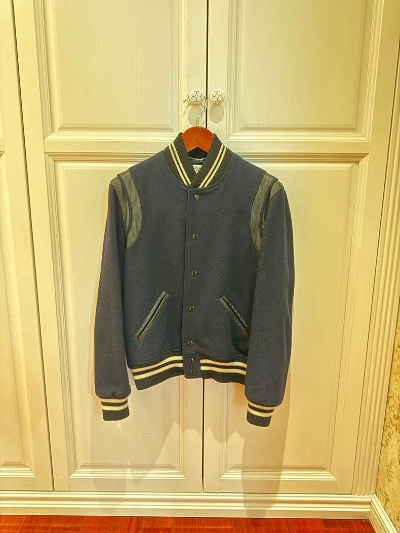 Saint Laurent Paris Saint Laurent Baseball Jacket in Navy Color Size US L / EU 52-54 / 3 - 3 Thumbnail