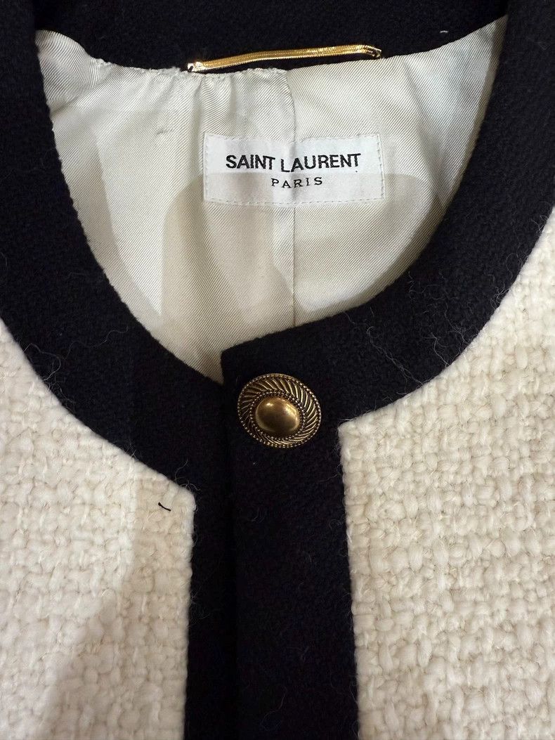 Saint Laurent Paris Saint Laurent Contrast Trim Tweed Jacket Size US M / EU 48-50 / 2 - 6 Thumbnail