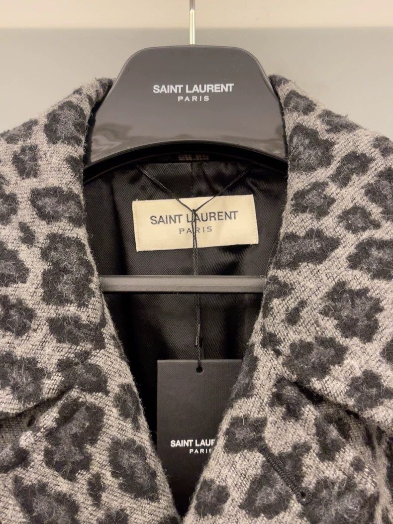Saint Laurent Paris Saint Laurent Grey Leopard Print Coat Size US M / EU 48-50 / 2 - 3 Thumbnail