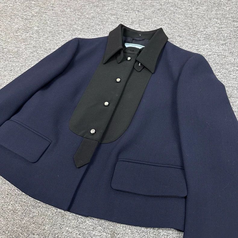 Prada Prada Double Collar Blazer Jacket Size US M / EU 48-50 / 2 - 3 Thumbnail