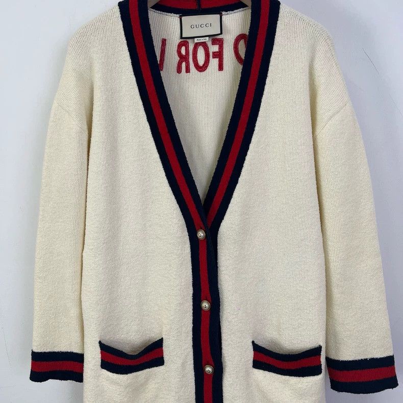 Gucci Gucci Red Blue Stripe Knit Cardigan Size US S / EU 44-46 / 1 - 4 Thumbnail