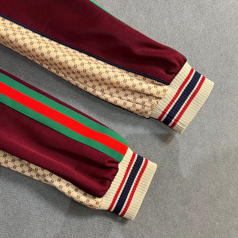 Gucci Gucci Burgundy Logo Piped Track Jacket Size US M / EU 48-50 / 2 - 4 Thumbnail