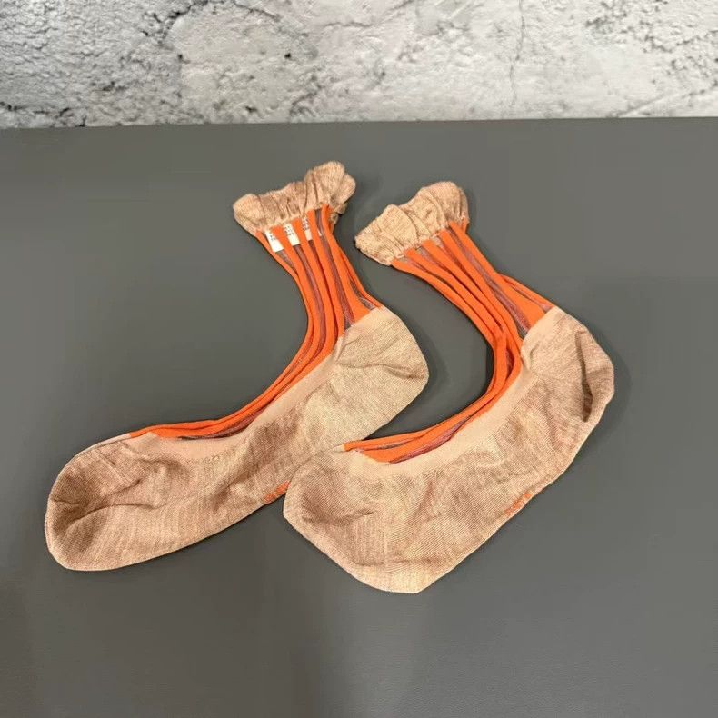 Hermes Hermes Socks with Orange Stripes Size ONE SIZE - 2 Thumbnail
