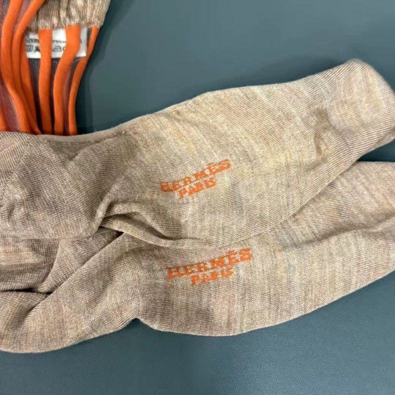 Hermes Hermes Socks with Orange Stripes Size ONE SIZE - 3 Thumbnail