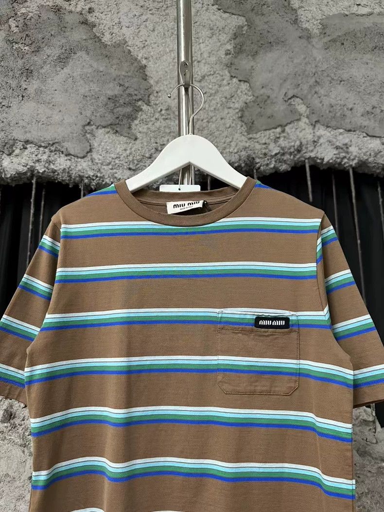 Miu Miu Miumiu Striped Short Sleeve T-Shirt Size US S / EU 44-46 / 1 - 3 Thumbnail