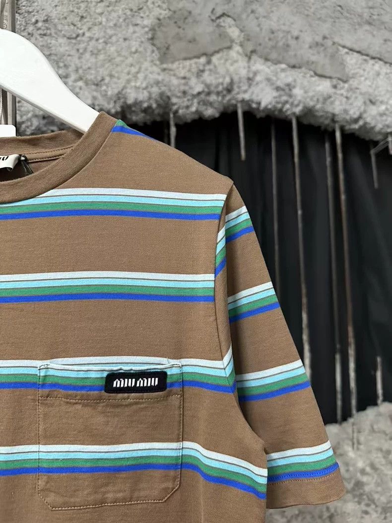 Miu Miu Miumiu Striped Short Sleeve T-Shirt Size US S / EU 44-46 / 1 - 5 Thumbnail