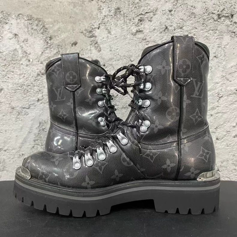 Louis Vuitton Louis Vuitton Black Lace-Up Boots Size 6.5 Size US 6.5 / EU 39-40 - 5 Thumbnail