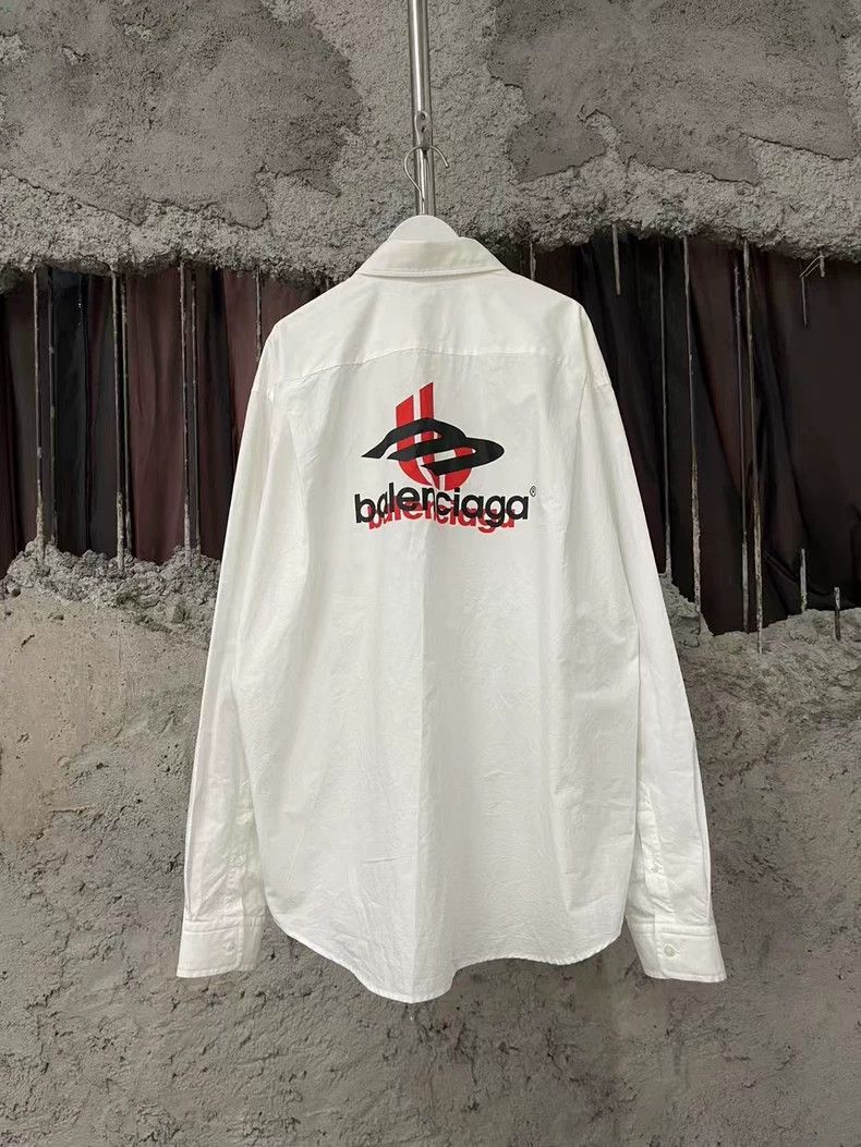 Balenciaga Balenciaga White Long Sleeve Shirt Size US M / EU 48-50 / 2 - 2 Thumbnail