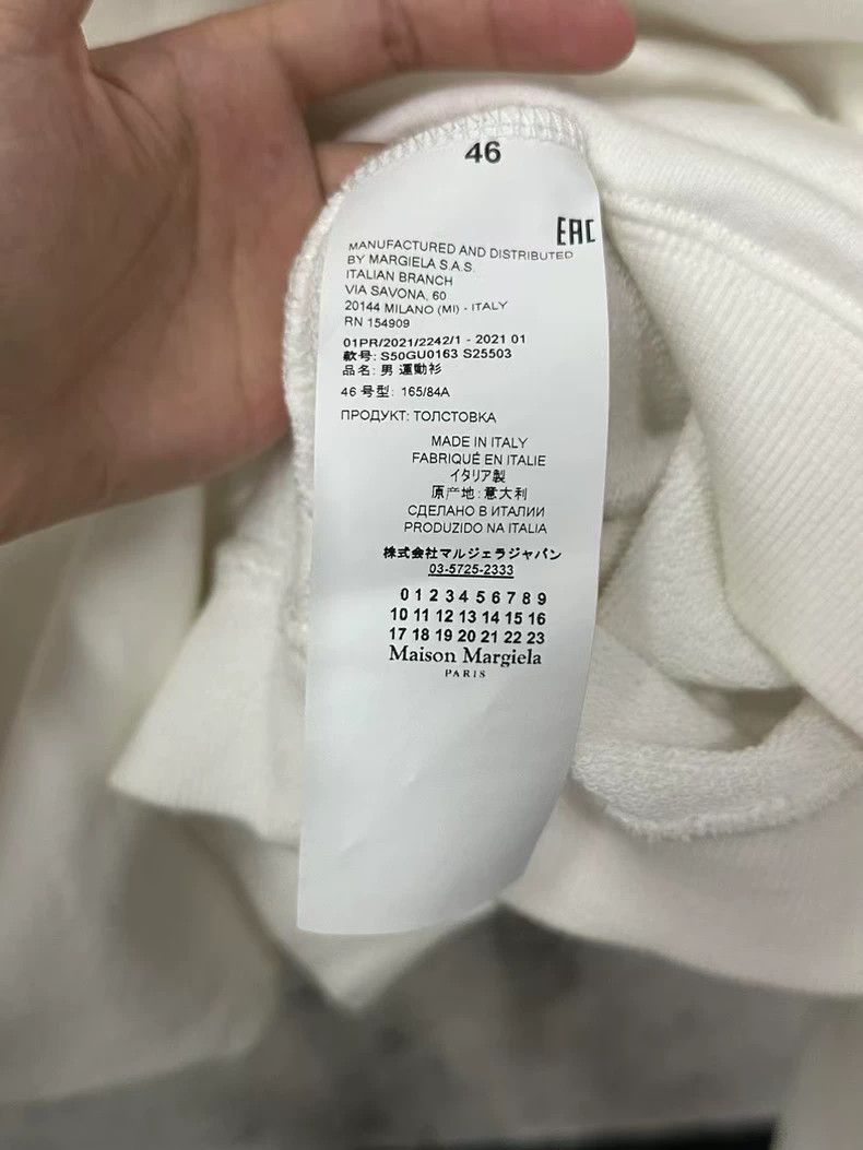 Maison Margiela Maison Margiela White Hoodie with Graphic Print Size US M / EU 48-50 / 2 - 7 Thumbnail