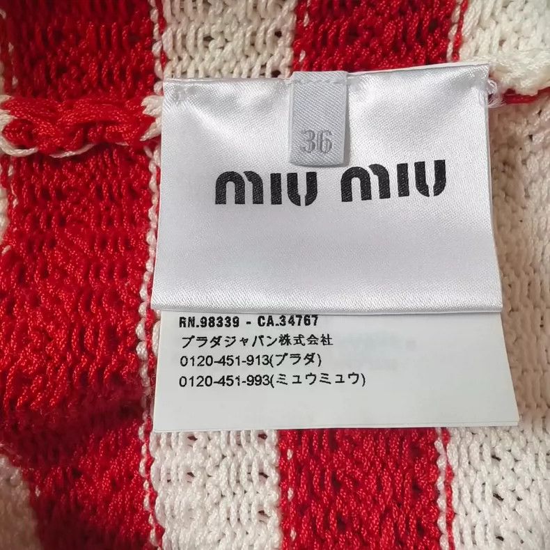 Miu Miu MiuMiu Red and White Striped Knit Sweater Size US S / EU 44-46 / 1 - 5 Thumbnail