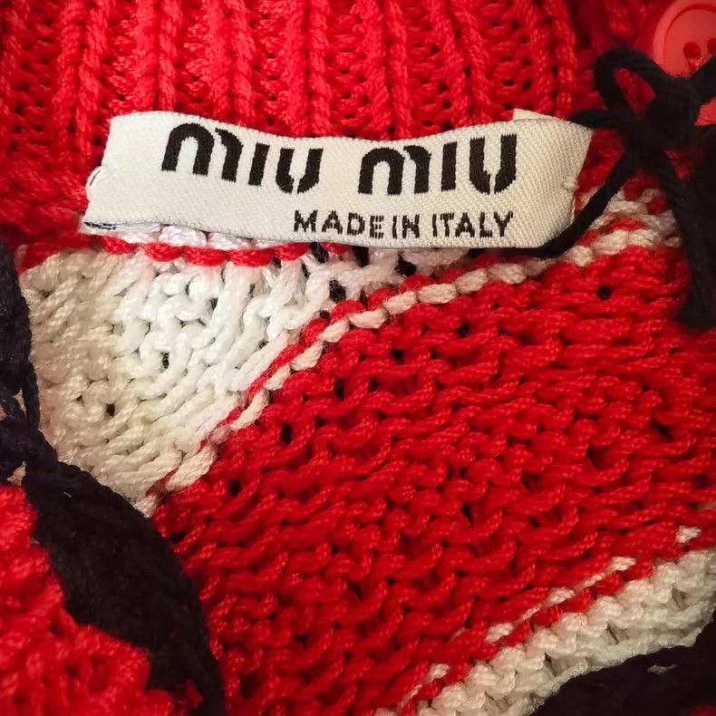 Miu Miu MiuMiu Red and White Striped Knit Sweater Size US S / EU 44-46 / 1 - 3 Thumbnail