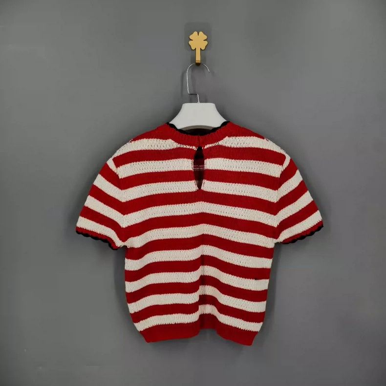 Miu Miu MiuMiu Red and White Striped Knit Sweater Size US S / EU 44-46 / 1 - 2 Thumbnail
