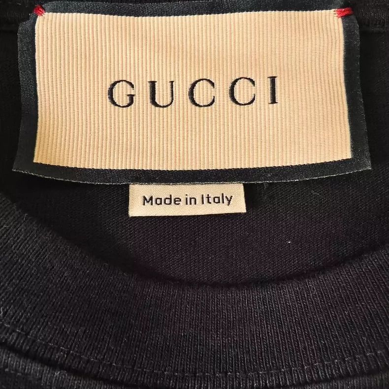 Gucci GUCCI Black Striped Logo Print T-Shirt Size US L / EU 52-54 / 3 - 3 Thumbnail
