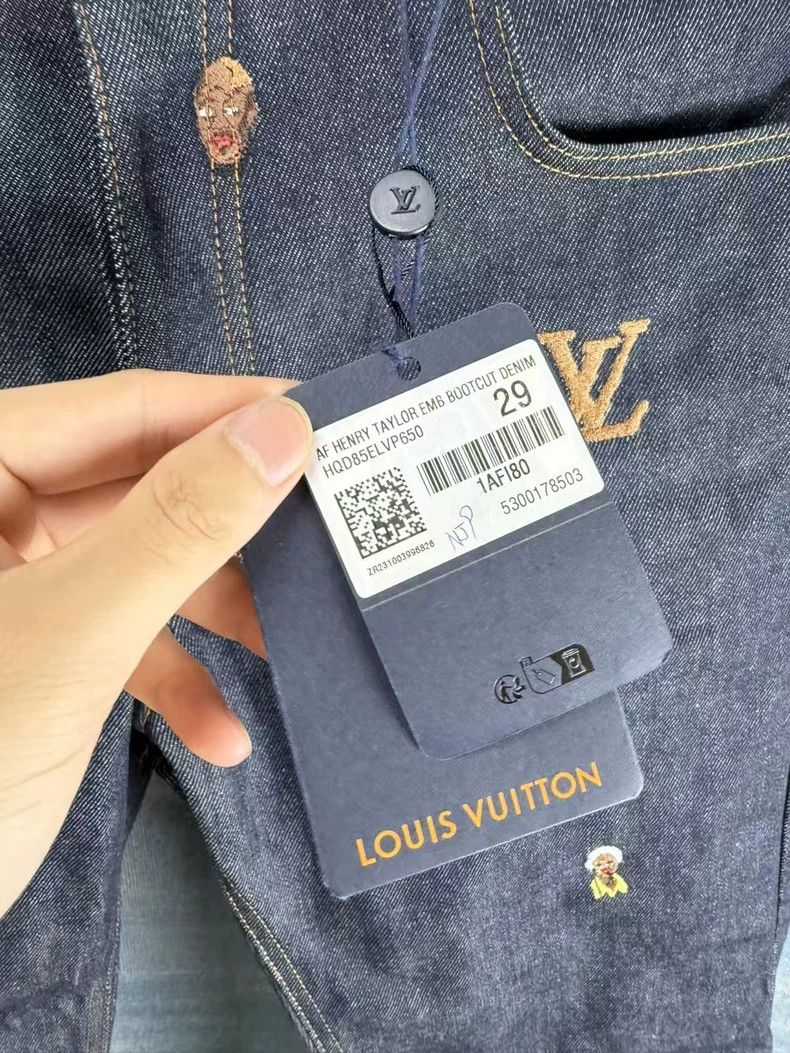 Louis Vuitton Louis Vuitton Embroidered Denim Pants Size 29 Size US 29 - 3 Thumbnail