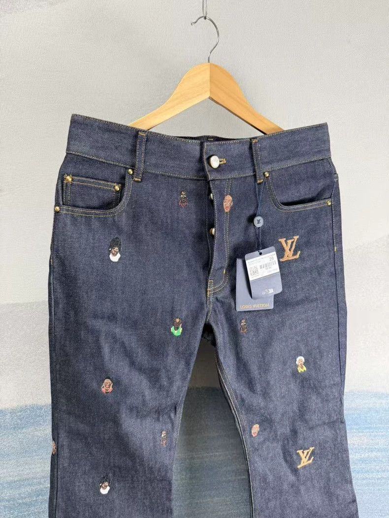 Louis Vuitton Louis Vuitton Embroidered Denim Pants Size 29 Size US 29 - 2 Thumbnail