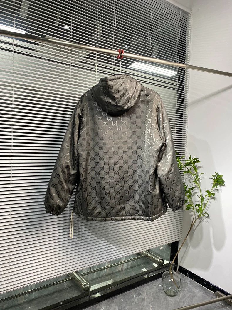 Gucci Gucci Monogrammed Hooded Jacket in Grey Size US XL / EU 56 / 4 - 2 Thumbnail
