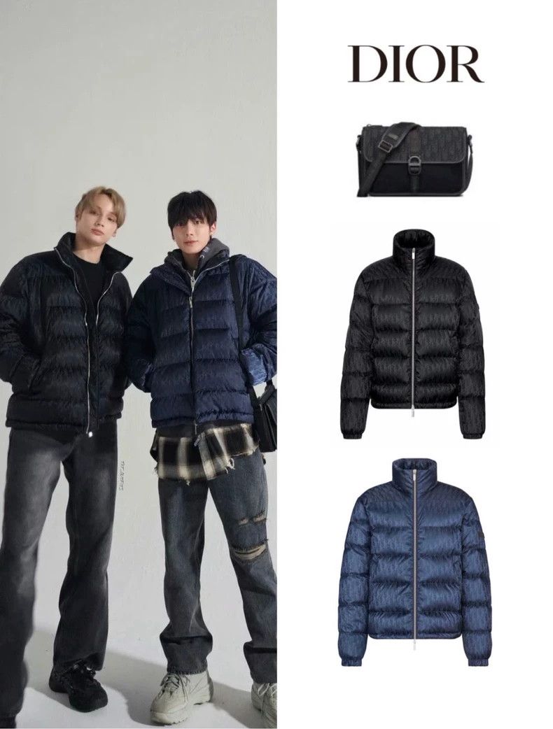 Dior Dior Classic Logo Puffer Jacket in Navy Size US XL / EU 56 / 4 - 7 Thumbnail