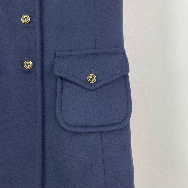 Gucci Gucci Navy Blue Coat with Gold Buttons Size US L / EU 52-54 / 3 - 4 Thumbnail