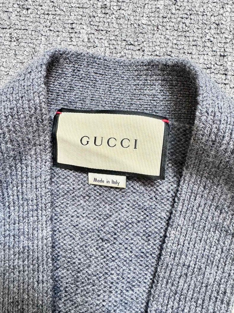 Gucci Gucci Grey Bee Knit Cardigan Size M Size US M / EU 48-50 / 2 - 4 Thumbnail