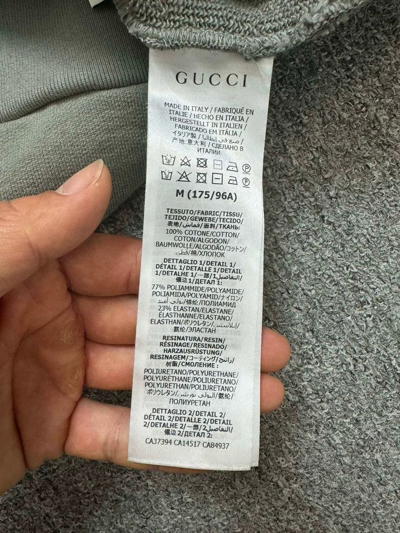 Gucci Gucci Grey Logo Reflective Hoodie Size M Size US M / EU 48-50 / 2 - 5 Thumbnail