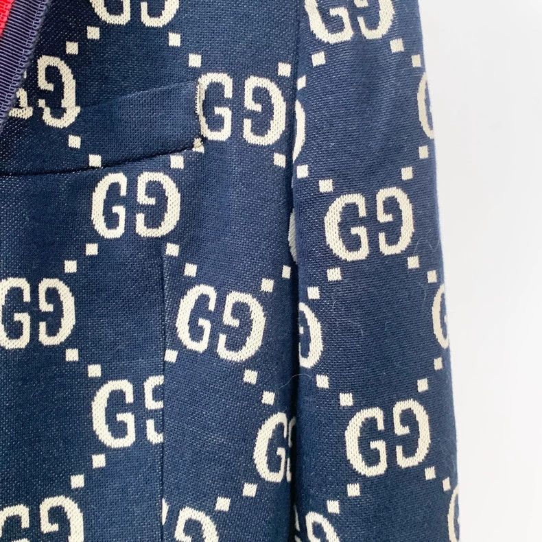 Gucci Gucci Navy Blazer with Logo Design Size US XXS / EU 40 - 8 Thumbnail