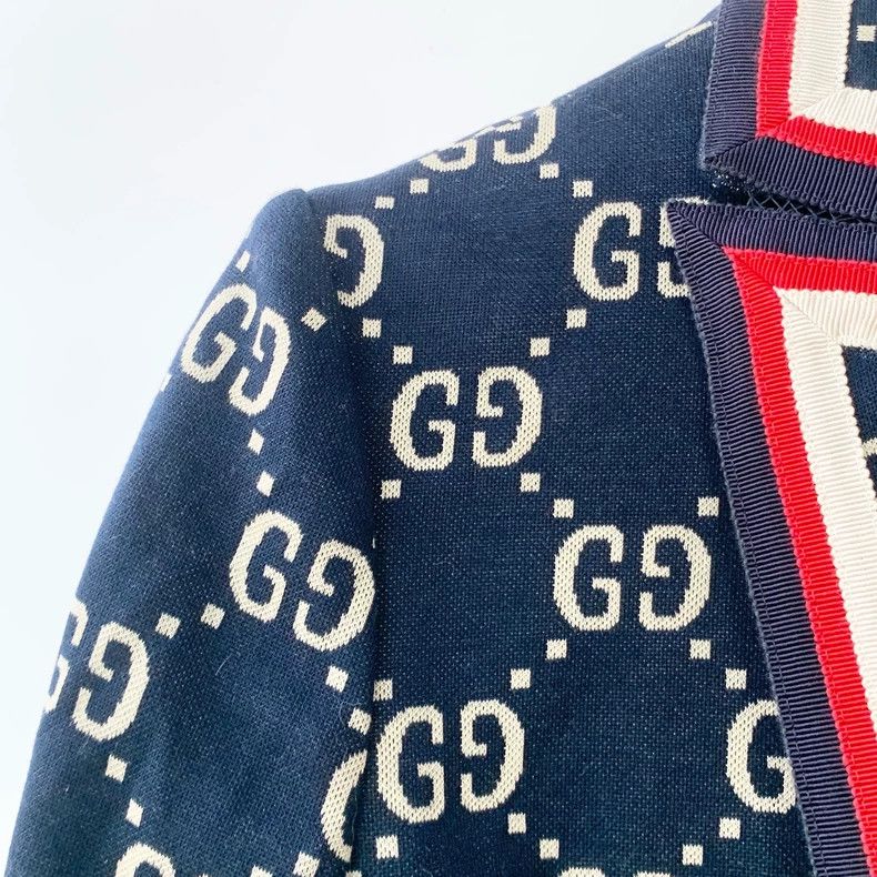 Gucci Gucci Navy Blazer with Logo Design Size US XXS / EU 40 - 5 Thumbnail