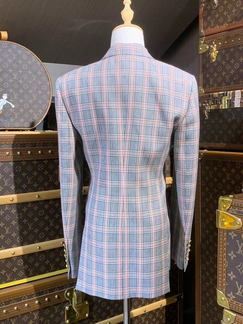 Gucci Gucci Double Breasted Checked Blazer Size US M / EU 48-50 / 2 - 2 Thumbnail