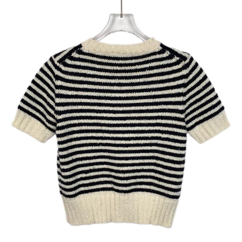 Dior Christian Dior Striped Logo Knit Short Sleeve Tee Size US S / EU 44-46 / 1 - 2 Thumbnail