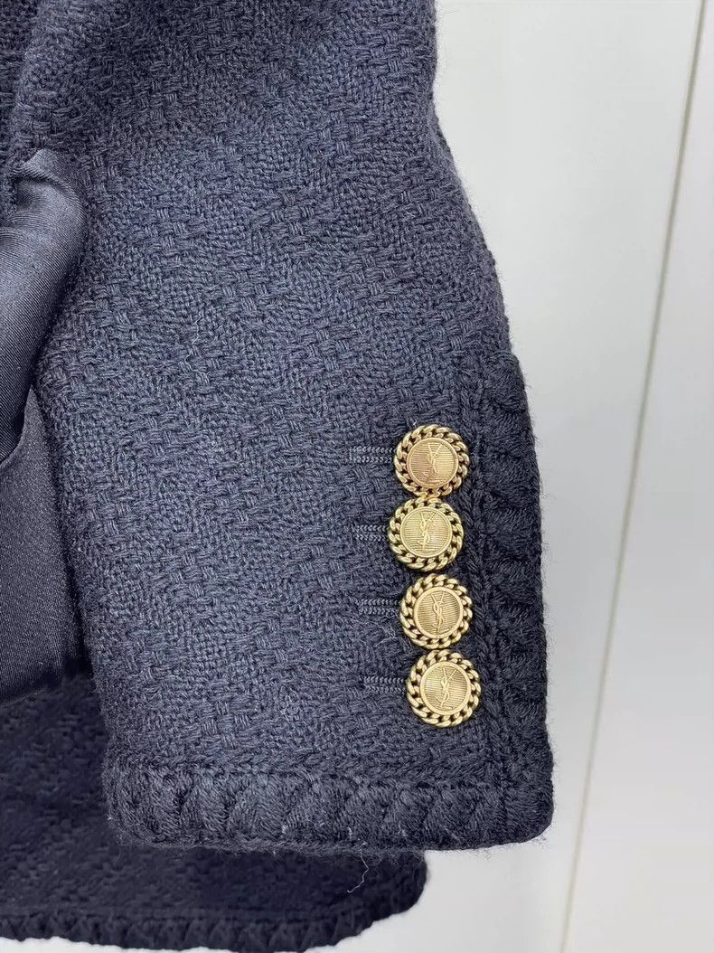 Saint Laurent Paris SLP Tweed Jacket with Gold Buttons Size US S / EU 44-46 / 1 - 3 Thumbnail
