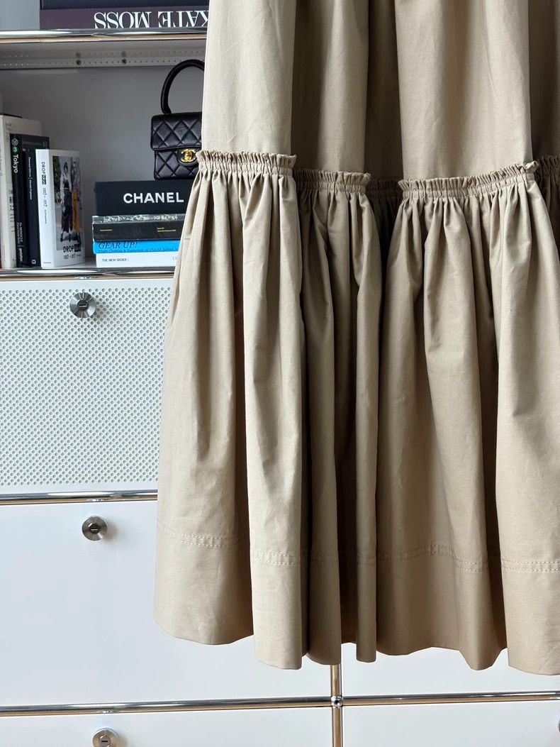 Dior Khaki Pleated Midi Skirt from Dior-dmc Size US 36 / EU 52 - 3 Thumbnail