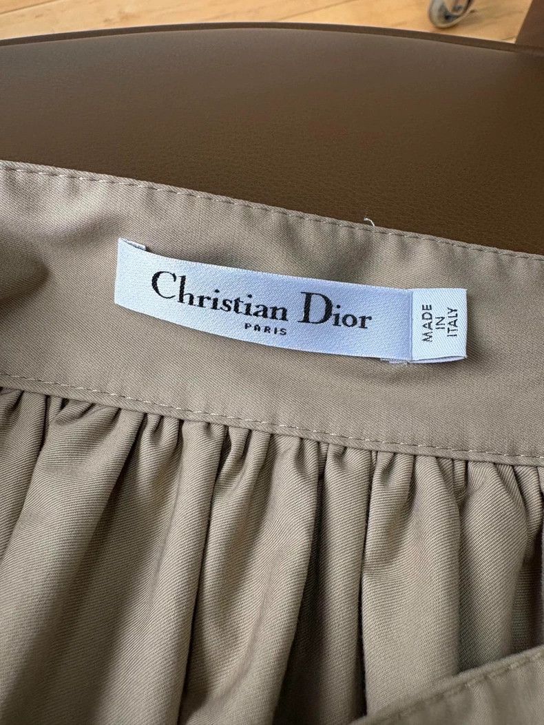Dior Khaki Pleated Midi Skirt from Dior-dmc Size US 36 / EU 52 - 7 Thumbnail