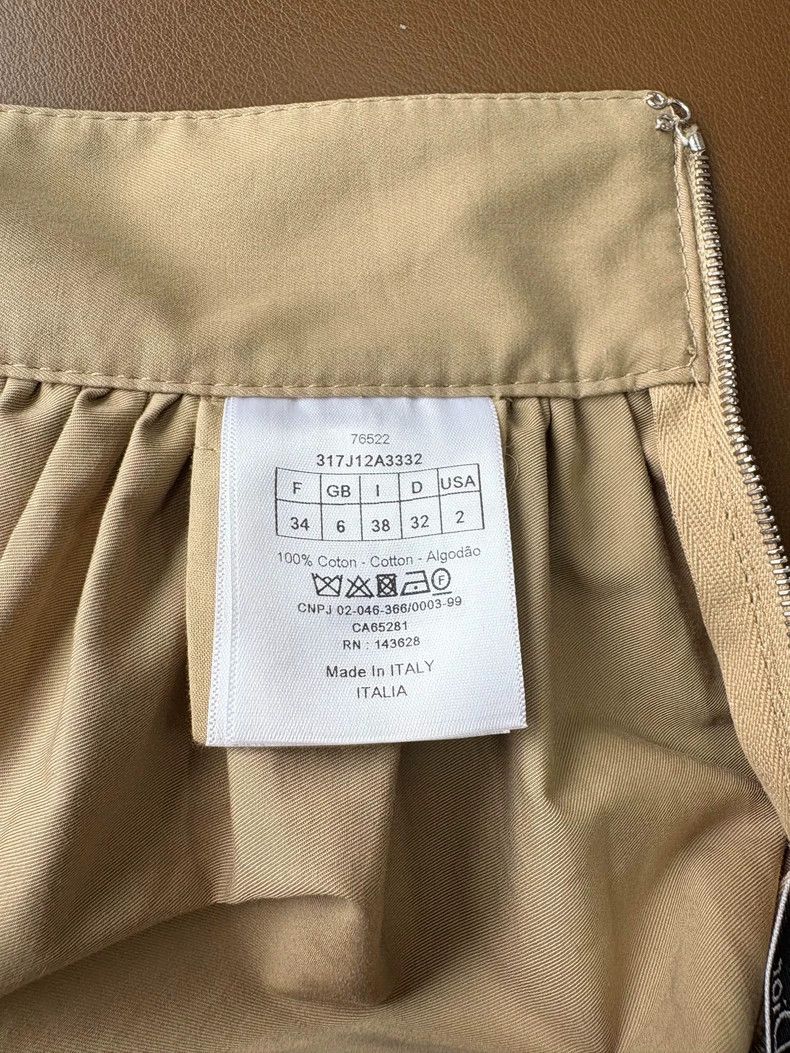 Dior Khaki Pleated Midi Skirt from Dior-dmc Size US 36 / EU 52 - 8 Thumbnail