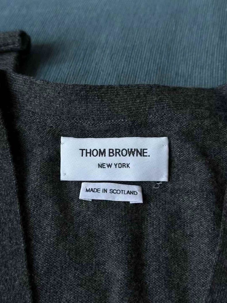 Thom Browne Thom Browne Grey Cashmere Cardigan-dmc Size US M / EU 48-50 / 2 - 3 Thumbnail
