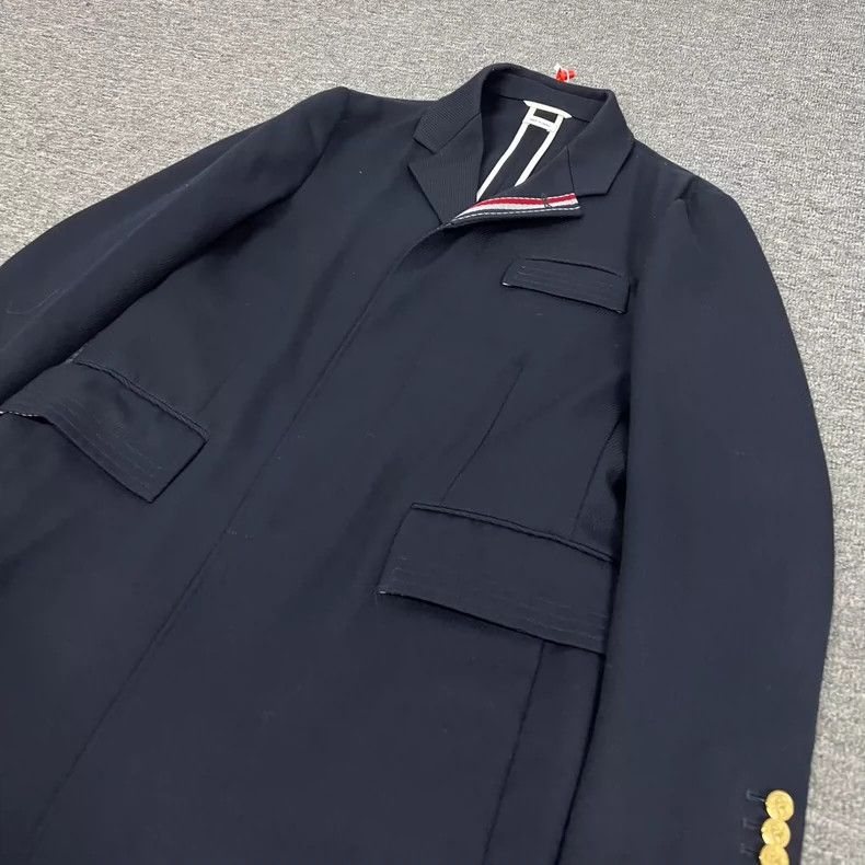 Thom Browne Thom Browne Striped Pattern Coat-dmc Size US S / EU 44-46 / 1 - 3 Thumbnail