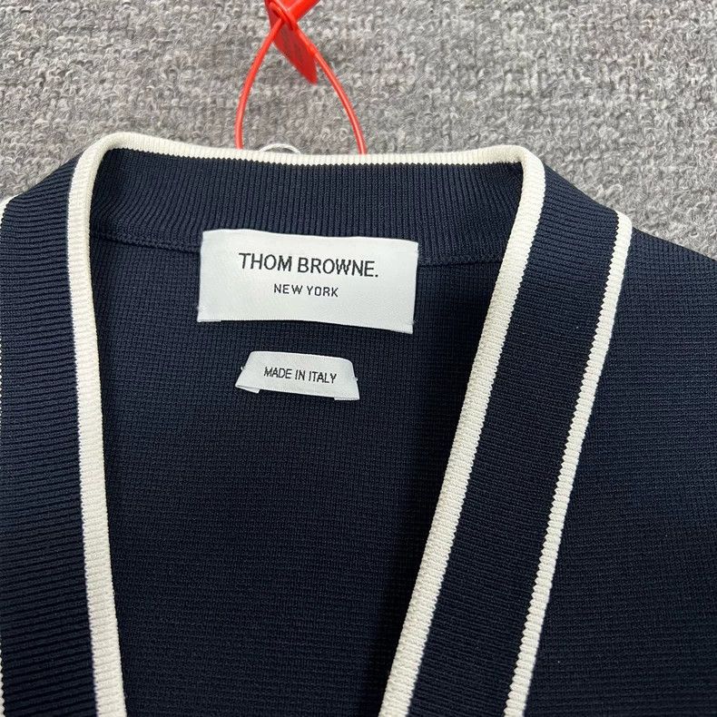 Thom Browne Thom Browne Navy Striped Knit Cardigan-dmc Size US M / EU 48-50 / 2 - 4 Thumbnail