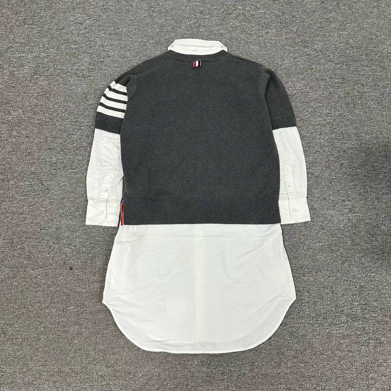 Thom Browne Thom Browne Grey Knit Shirt Dress-dmc Size US M / EU 48-50 / 2 - 3 Thumbnail